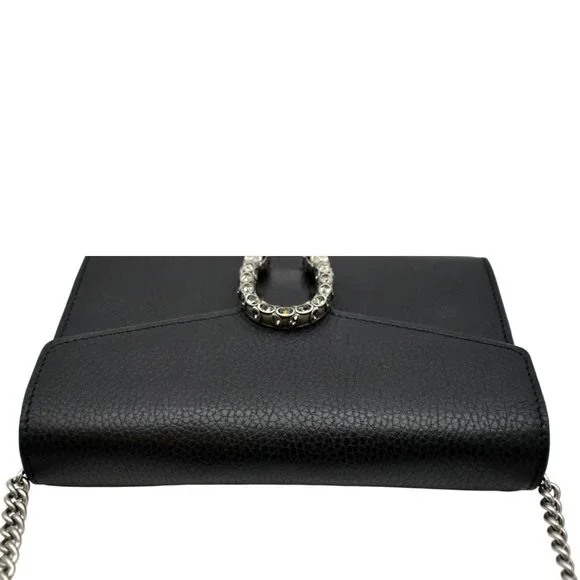 GUCCI  Dionysus Leather Crossbody Bag Black - Picture 4 of 13